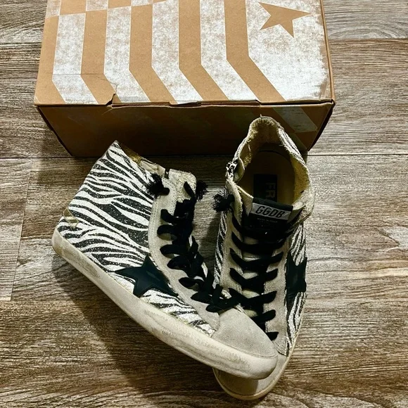 Golden Goose Zebra Print Sneakers - Black and White - Picture 4 of 8